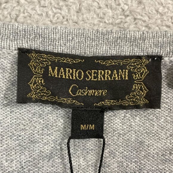 NEW Mario Serrani Womens M Gray Cashmere Sweater Long Sleeve Crewneck Soft - Picture 5 of 9